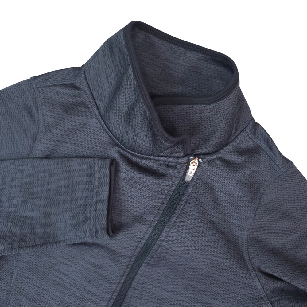 Champion Asymmetrical Zip Jacket Womens XS Dark Gray Textured Thumbholes Active
